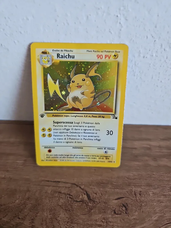 Raichu fossil 14 holo pokemon 1 edizione