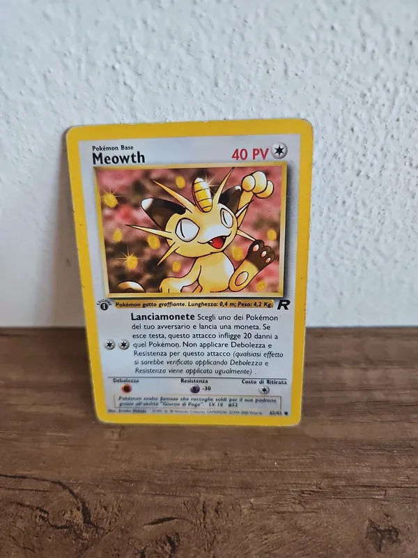 Meowth team rocket 62 1 edizione pokemon