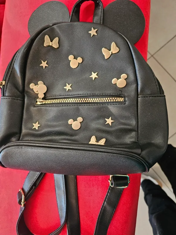 Zainetto in pelle nero minni disney